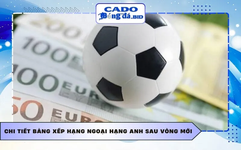 Chi tiết Bảng xếp hạng Ngoại hạng Anh sau vòng mới